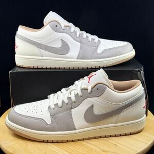 Nike Air Jordan 1 Low Sail College Grey Rattan Sneakers 553558-169 Mens Size 13